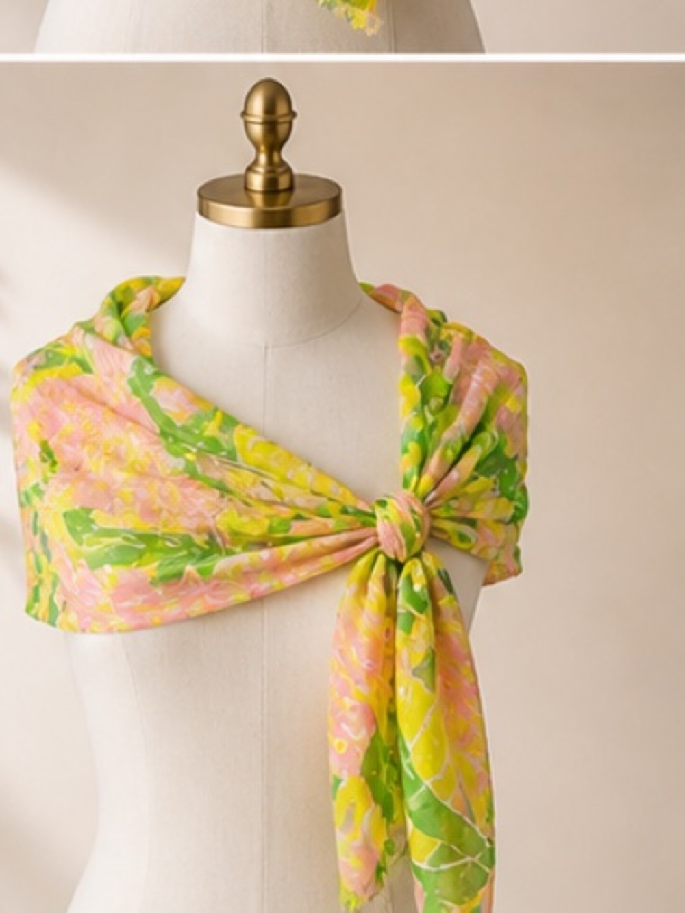 NWT Lilly Pulitzer Scarf 20th Anniversary Collection Pink Green Floral Sequin